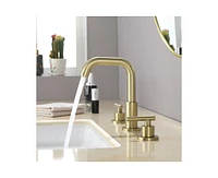 Casainc Widespread 2 Handle Mid-Arc Bathroom Faucet