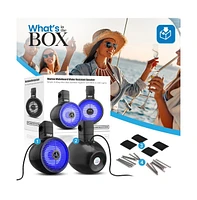 Pyle 6.5'' Marine Wakeboard Speaker System with Built-in Led Lights, 200W, Black