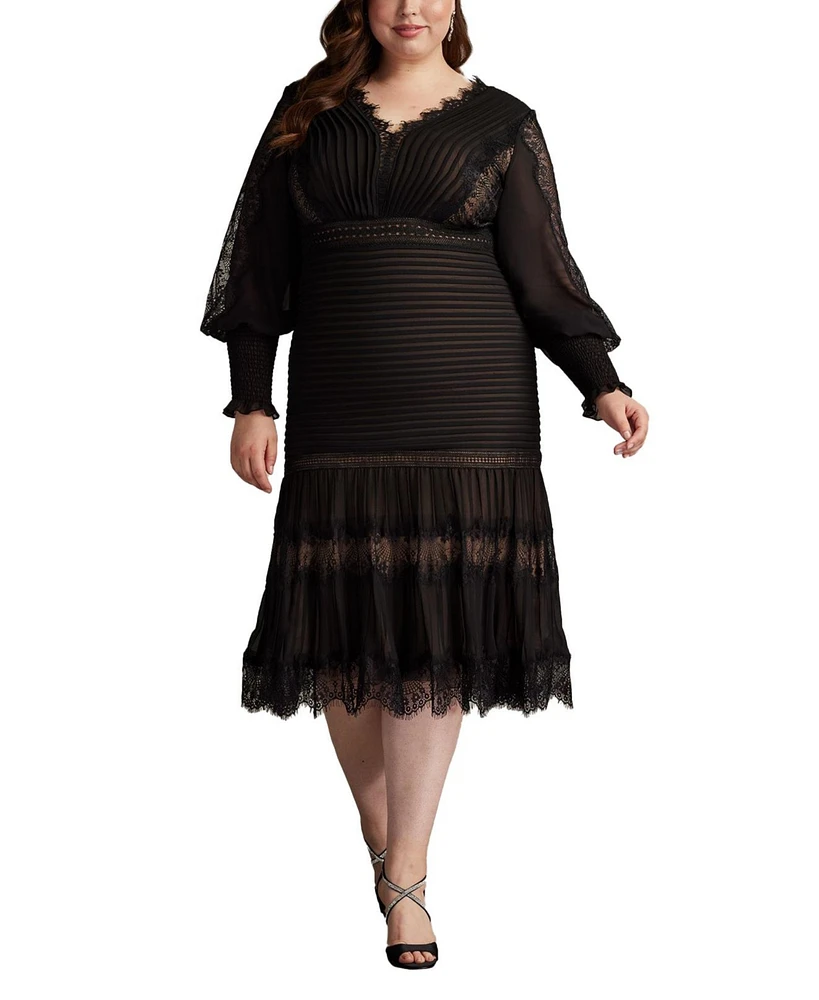 Tadashi Shoji Nyssa Bishop Sleeeve Dress - Plus Size