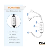 Pyle 6.5" Waterproof Marine Speakers with Led Lights - 150 Watt, White