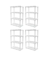 Gracious Living 4 Shelf Knect-a-Shelf Ventilated Storage Unit (4 Pack)