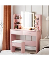 gaomon Vanity Desk with Mirror and Lights