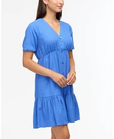 Ellen Tracy Women's Tiered Dress with Button Closure