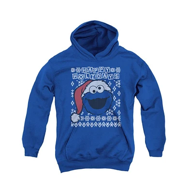 Sesame Street Youth Cookie Monster Ugly Christmas Pull Over Hoodie