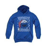 Sesame Street Boys Youth Cookie Monster Ugly Christmas Pull Over Hoodie