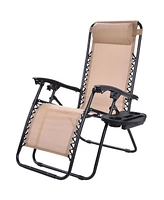 Slickblue Set of 2 Folding Outdoor Zero Gravity Lounge Chair Recliner