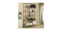 Slickblue Heavy Duty 6-Shelf Metal Storage Rack Shelving Unit with Casters