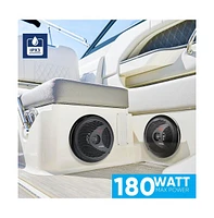 Pyle 8" Waterproof Marine Component Speakers - 180 Watt, Black