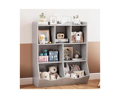 gaomon Toy Storage Cabinet, Three-Tier Kids Bookshelf and Bookcase for Storage Books and Toys