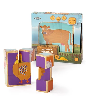 Slickblue Barnyard Animals Block Puzzle – Fun and Educational Toy for Kids with Colorful Pieces