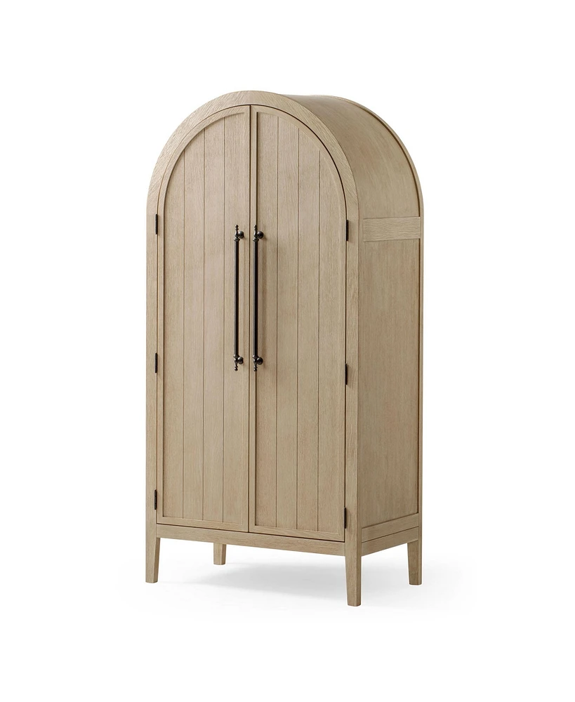 Maven Lane Selene Classical Wooden Cabinet in Antiqued White Finish