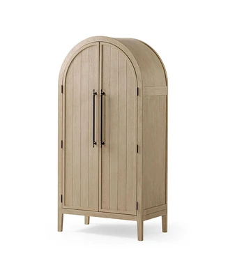 Maven Lane Selene Classical Wooden Cabinet in Antiqued White Finish