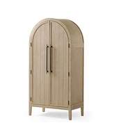 Maven Lane Selene Classical Wooden Cabinet in Antiqued White Finish