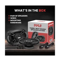 Pyle 4'' x 6'' Three-Way Triaxial Car Speaker System, 240W, Black (Pair)