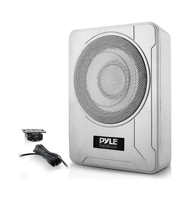 Pyle 8” 600W Slim Active Marine Subwoofer, Low-Profile, Waterproof Design