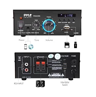 Pyle Stereo Power Amplifier System - Digital Audio Speaker Amp with MP3/Aux/Usb/Sd/Fm/Bluetooth, Led Display, 2 x 40W