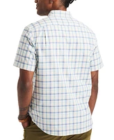 Nautica Men's Short Sleeve Button-Front Plaid Shirt