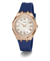 Guess Women's Analog Blue Silicone Watch, 36mm