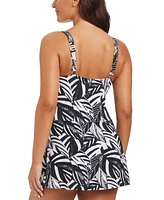 Beyond Control Women's Sharp Observation Square-Neck Swim Dress