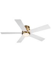 Casa Vieja 52" Grand Palm Soft Brass Led Damp Rated Hugger Fan