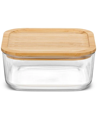 Bormioli Rocco Frigoverre Quadra 68.5-Oz. Glass Food-Storage Container and Bamboo Lid, Set of 6