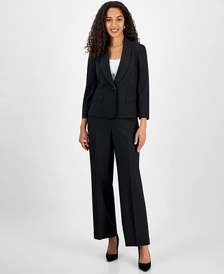 Le Suit Women's Shawl-Collar One-Button Jacket & Pull-On Straight-Leg Pants