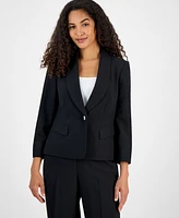 Le Suit Women's Shawl-Collar One-Button Jacket & Pull-On Straight-Leg Pants