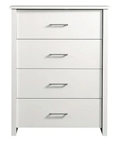 Vebreda 4 Drawer White Dresser for Bedroom, Modern Chest of Drawers Wood Storage Cabinet for Living Room Kitchen Office