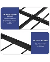 gaomon Platform Bed Frame with Velvet Headboard