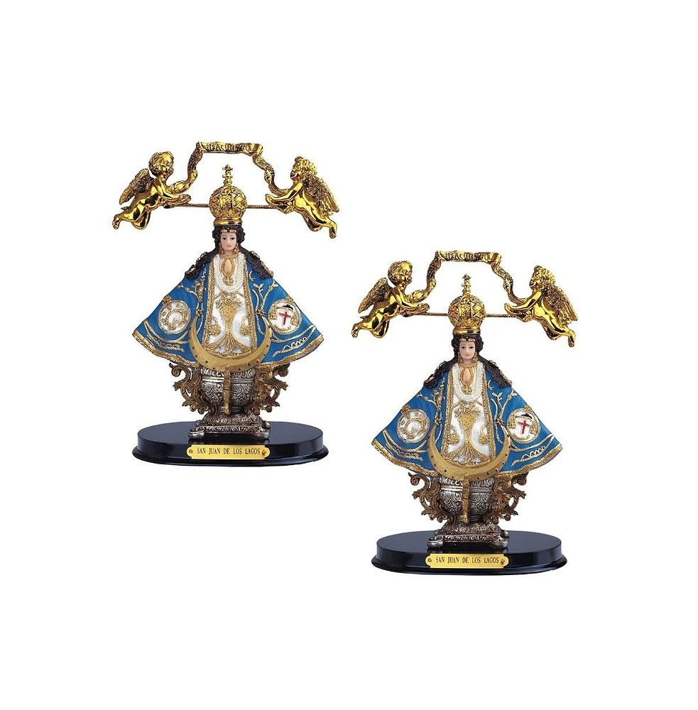 Fc Design "2-pc Set" 12"H Blue Our Lady of San Juan de Los Lagos Statue Our Lady of Saint John of The Lakes Holy Figurine Statue Ornament Home Room Of