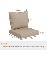 Outsunny 4 Outdoor Chair Cushions with Seat & Backrest,