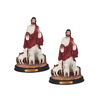 Fc Design "2-pc Set" 9"H Good Shepherd Statue Holy Figurine Statue Ornament Home Room Office Decor and Perfect Ideas for Housewarming, Holidays and Bi