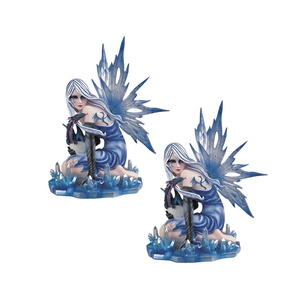 Fc Design "2-pc Set" 12"H Ice Fairy with Baby Gragon Figurine Statue Ornament Home Room Office Decor and Perfect Ideas for Housewarming, Holidays and