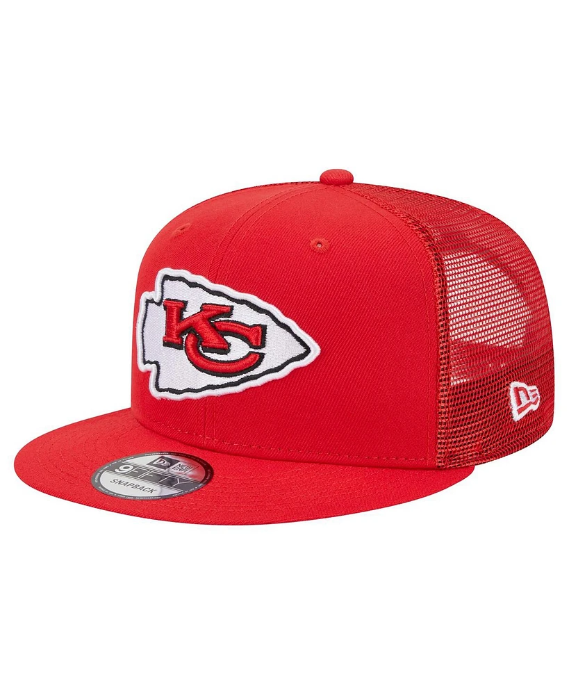 New Era Men's Red Kansas City Chiefs Main Trucker 9FIFTY Snapback Hat