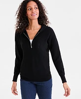 Style & Co Women's Front-Zip Long-Sleeve Hoodie Sweatshirt, Exclusively at Macy's