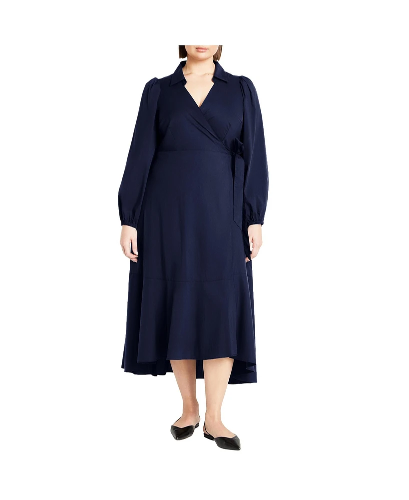 City Chic Plus Size Selena Plain Midi Dress