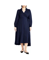 City Chic Plus Size Selena Plain Midi Dress