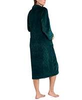 Miss Elaine Petite Zip-Front French Fleece Robe