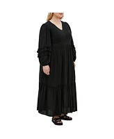 City Chic Plus Malia Plain Maxi Dress