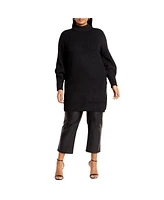 City Chic Plus Longline Split Sweater