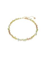 Swarovski Gema Gold-Tone Plated Mixed Cuts, Multicolored Tennis Necklace