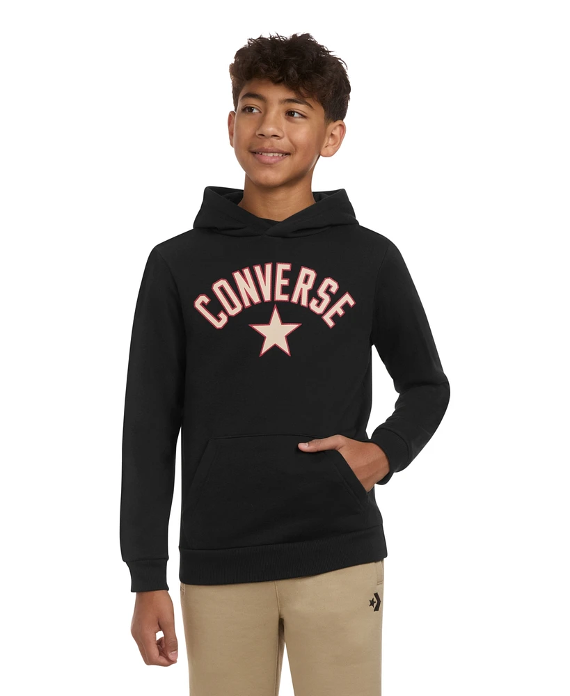 Converse Big Boys Arch Graphic Fleece Pullover Hoodie