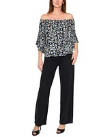 Sam & Jess Petite Printed Off-The-Shoulder Top