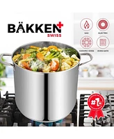 Bakken- Swiss Bakken-Swiss Deluxe 20-Quart Stainless Steel Stockpot w/Tempered Glass See-Through Lid