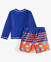 Paw Patrol Toddler Boys Rash Guard & Swim Trunks Two-Piece Swimsuit