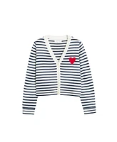 Chinti and Parker Women's & Pure Merino Heart Breton Cardigan