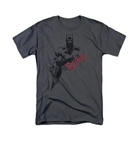 Batman Big & Tall Sketch Bat Red Logo Short Sleeve Adult Tee / T-Shirt