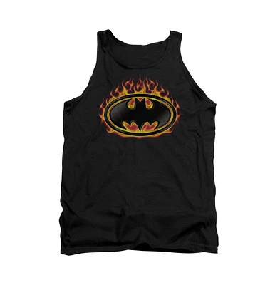 Batman Men's Bat Flames Shield Adult Tank Top