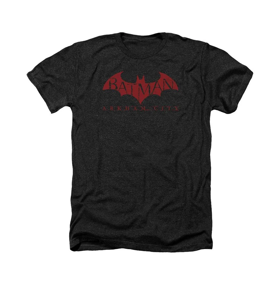 Batman Big & Tall Arkham City Red Bat Adult Heather Tee / T-Shirt