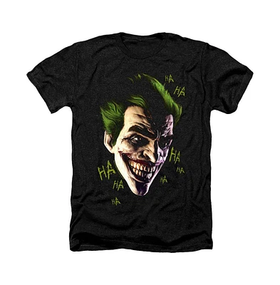 Batman Men's Arkham Origins Joker Grim Adult Heather Tee / T-Shirt